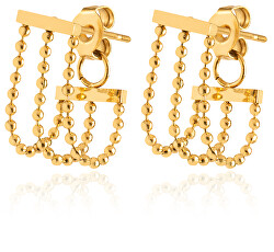 Originali orecchini placcati oro con catene