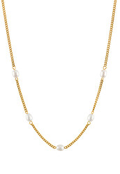 Pôvabný pozlátený náhrdelník s perlami