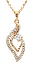 Půvabný pozlacený náhrdelník se zirkony PO/SP04571A