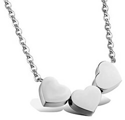 Romantický ocelový náhrdelník se srdíčky