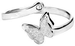 Romantický ocelový prsten s motýlkem