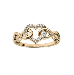 Romantický pozlátený prsteň so zirkónmi PO/SR03861A