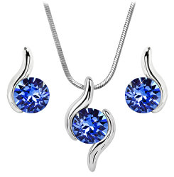 Charmantes Set von Halskette und Ohrringen Sapphire