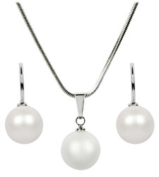 Sada náhrdelníku a náušnic Pearl Pearlescent White SET-041