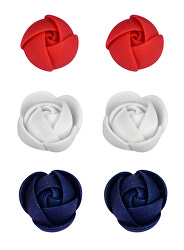 Set di orecchini fiori navy