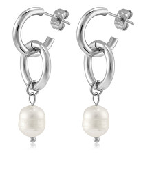 Incantevoli orecchini in acciaio con perle VAAJDE201463S