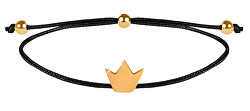 Kordelarmband Krone Schwarz/Gold