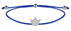 Lanyard Armband Blau / Stahl Krone