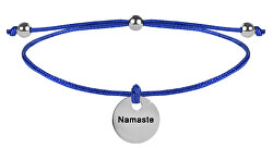 Zsinór karkötő Namaste kék / acél