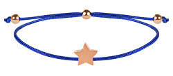 Šňůrkový náramek s hvězdičkou modrá/bronzová