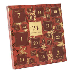 Šperkový adventný kalendár - červený