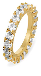 Anello scintillante placcato in oro con zirconi VBR039G-A