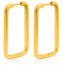 Caratteristici orecchini rettangolari realizzati in acciaio placcato oro VAAXF546G