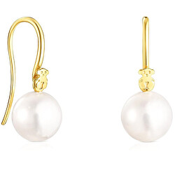 Cercei eleganți placați cu aur cu perle Gloss 111233550
