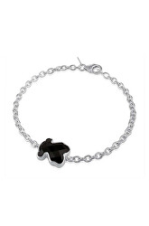 Feines Silberarmband mit schwarzem Onyx-Teddybär 1000149400