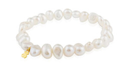 Armband aus echten Perlen mit goldenem Teddybär 617091020