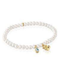 Armband aus echten Perlen mit vergoldetem Teddybär 1004025000