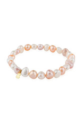 Bracciale di vere perle con orsacchiotto placcato in oro 1004042900