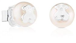 Winzige Ohrringe aus echten Perlen mit Teddybär 911143500