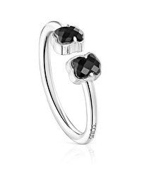 Otevřený stříbrný prsten s onyxy 1001943413