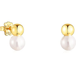 Bezaubernde vergoldete Ohrringe mit Perle Gloss 111233590