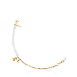 Affascinante bracciale placcato in oro con perle e peridoto Bold Bear 1004024900