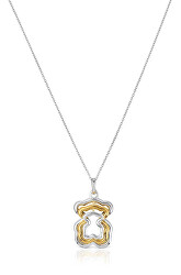 Pôvabný strieborný náhrdelník s bicolor príveskom 1004018200 (retiazka, prívesok)