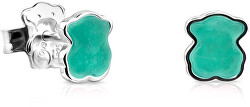 Silberne Teddybär-Ohrringe mit Amazonit Icon Color 815433600