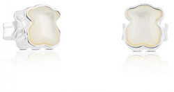 Orecchini d'argento a forma di orsetto con perle 915433640