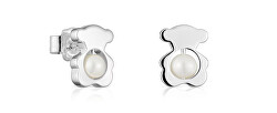 Orecchini in argento con orsacchiotto e perla I-Bear 1004127200