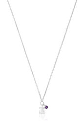 Stříbrný náhrdelník s ametystem Bold Motif 1003874700