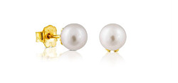 Zlaté náušnice s pravou perlou 1000101200