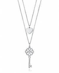 Dvojitý ocelový náhrdelník s přívěsky Fashion 15063C01010