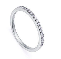 Inel elegant din argint cu pietre de zircon transparente Clasica 9118A014