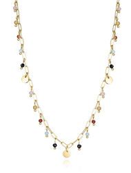 Verspielte vergoldete Halskette mit Perlen Kiss 14166C01019