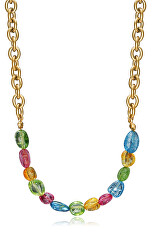 Hravý pozlacený náhrdelník s křišťály Chic 1391C01019