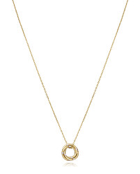 Krásny pozlátený náhrdelník so zirkónmi Elegant 13067C100-30 (retiazka, prívesok)