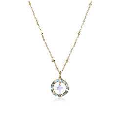 Módní pozlacený náhrdelník se zirkony Sweet 15118C100-39