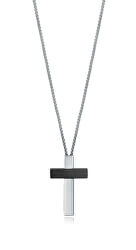 Nadčasový ocelový náhrdelník s křížkem Air 75226C01010