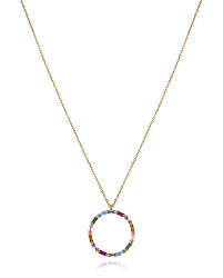 Nádherný pozlacený náhrdelník se zirkony Elegant 13089C100-39