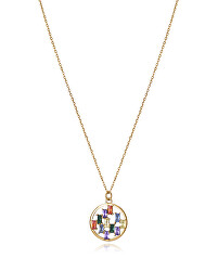 Nádherný pozlacený náhrdelník se zirkony Elegant 15114C100-39