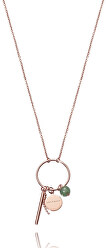 Nápaditý bronzový náhrdelník Kiss 75066C01017