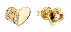 Zarte vergoldete Ohrringe Herz St. Valentin 13126E100-36