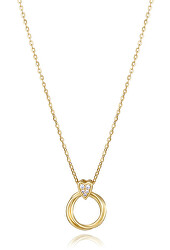 Něžný pozlacený náhrdelník se zirkony Trend 13207C100-30