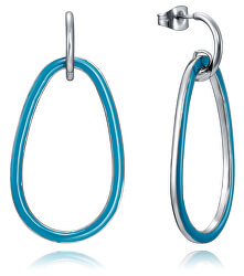 Stahlohrringe mit blauen Ringen 15043E01000