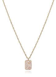 Vergoldete Halskette mit klaren Zirkonen Elegant 13178C100-30