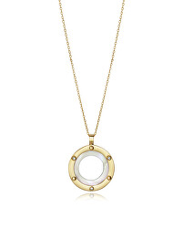Pozlacený náhrdelník s kruhovým přívěskem Air 15121C01012