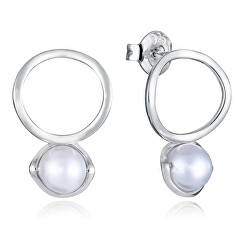 Pôvabné náušnice so syntetickou perlou Elegant 13215E100-60