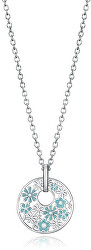 Půvabný ocelový náhrdelník s květinami Kiss 75273C01000