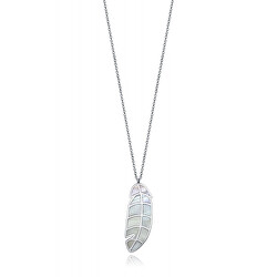 Půvabný ocelový náhrdelník s peříčkem Kiss 15123C01000